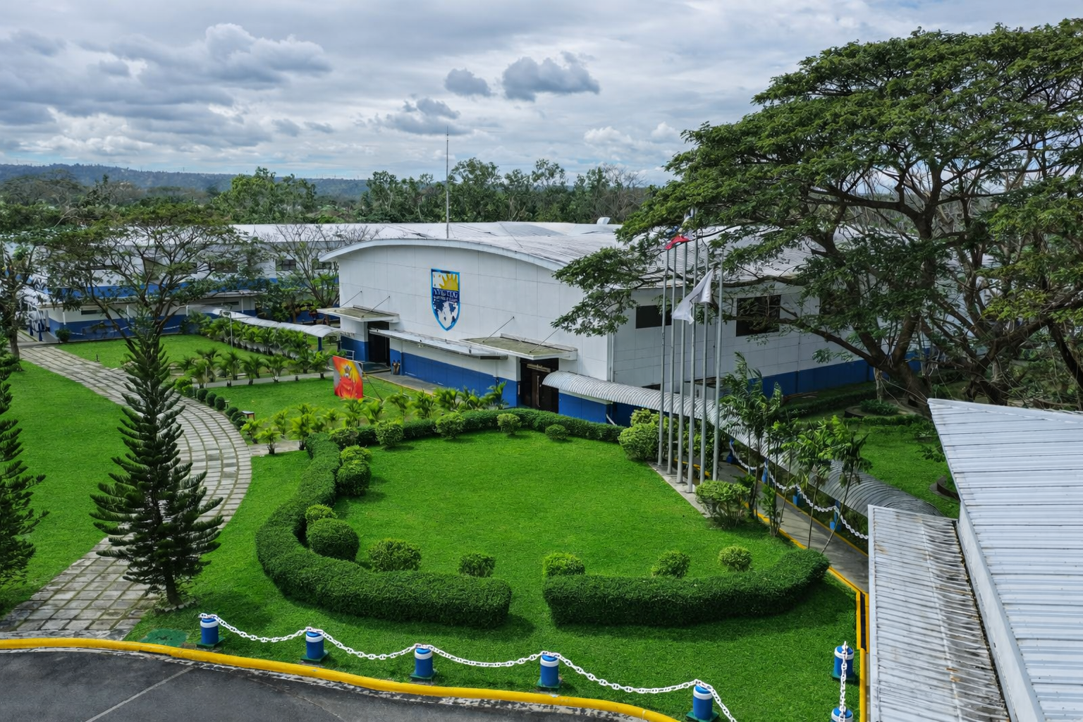 Gymnasium and Flagpoles
